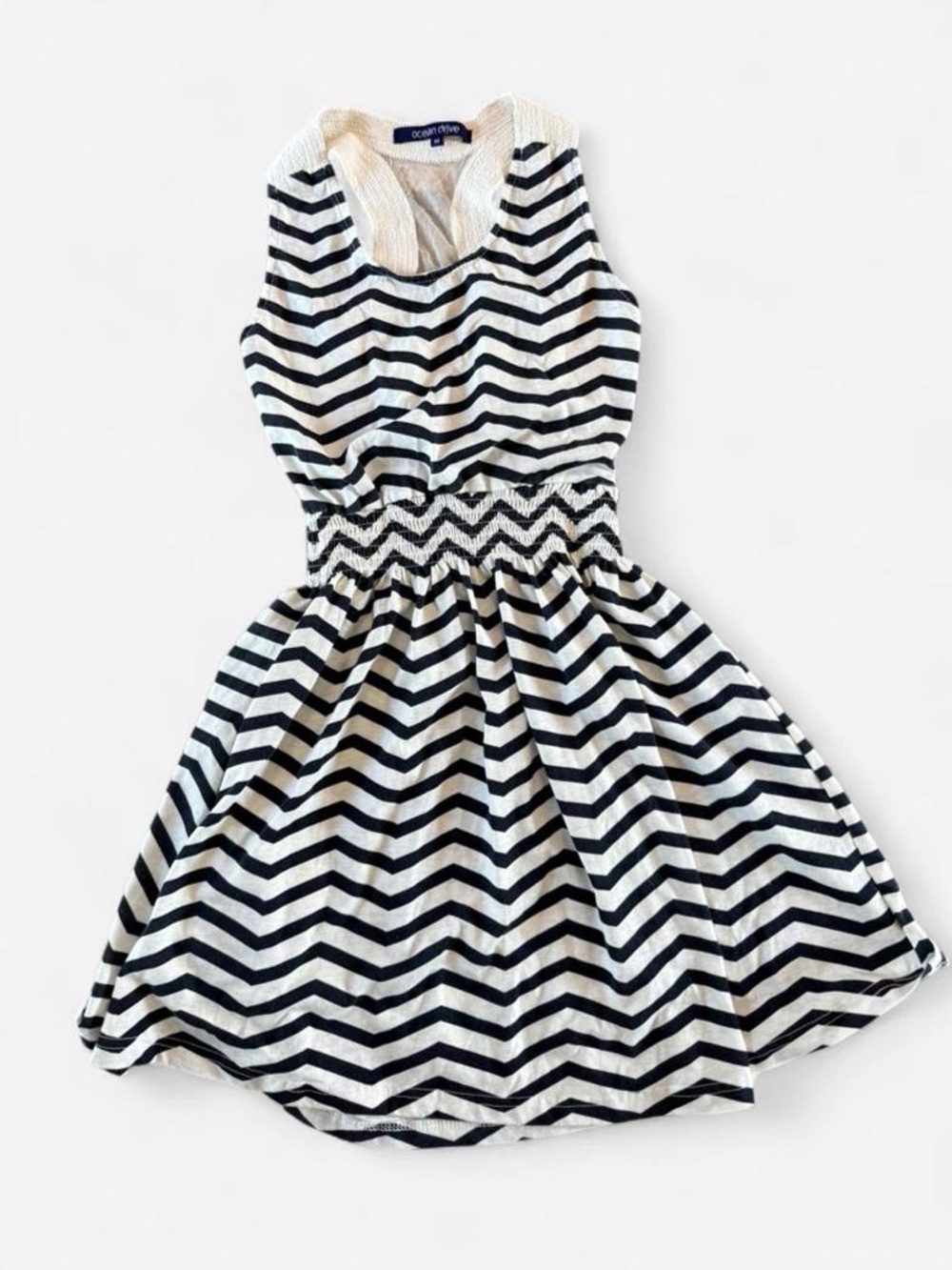 Ocean Drive Black & White Chevron Tank Dress for Kids